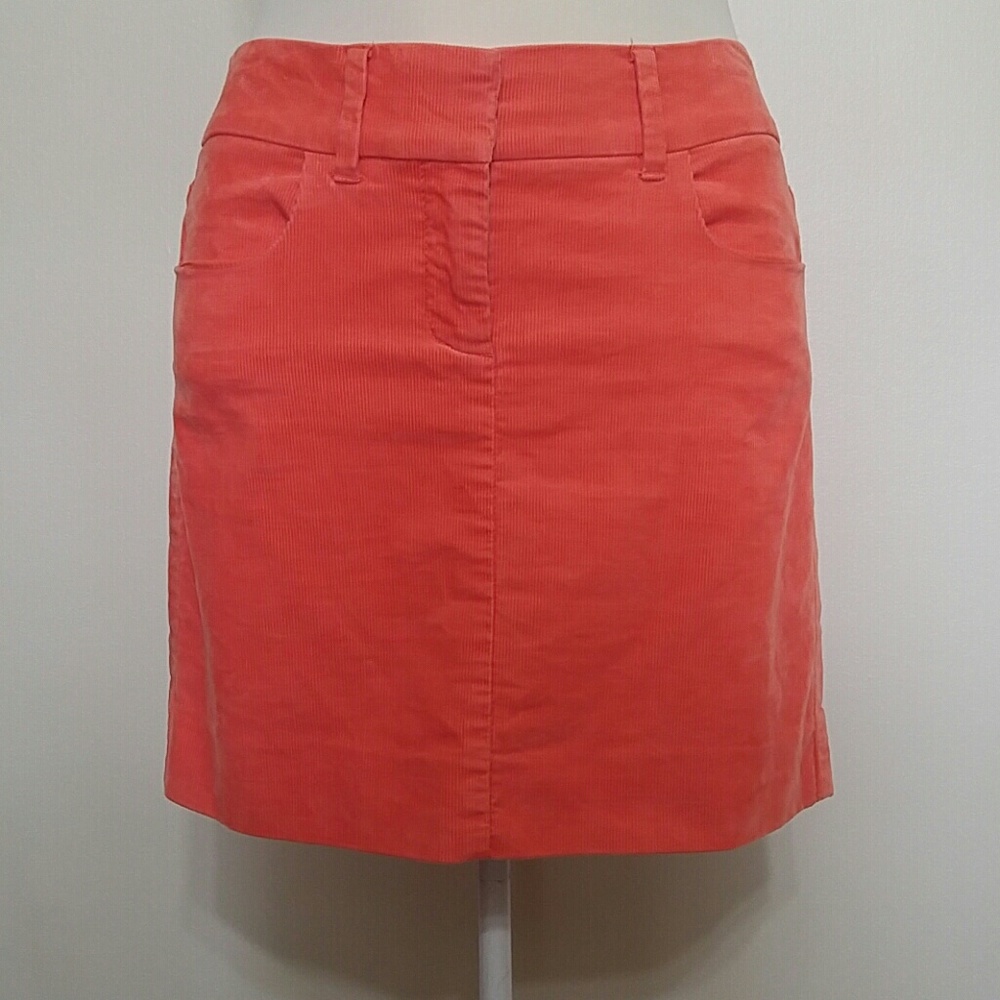 J. Crew Stretch orange corduroy skirt size 00